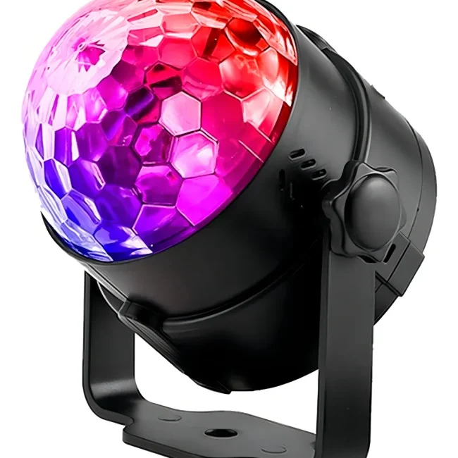 Media Bola Rgb Con Efectos Base Ajustable Y Amurable 220v