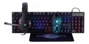Combo Kit Gamer Teclado Auriculares Mouse Mousepad -