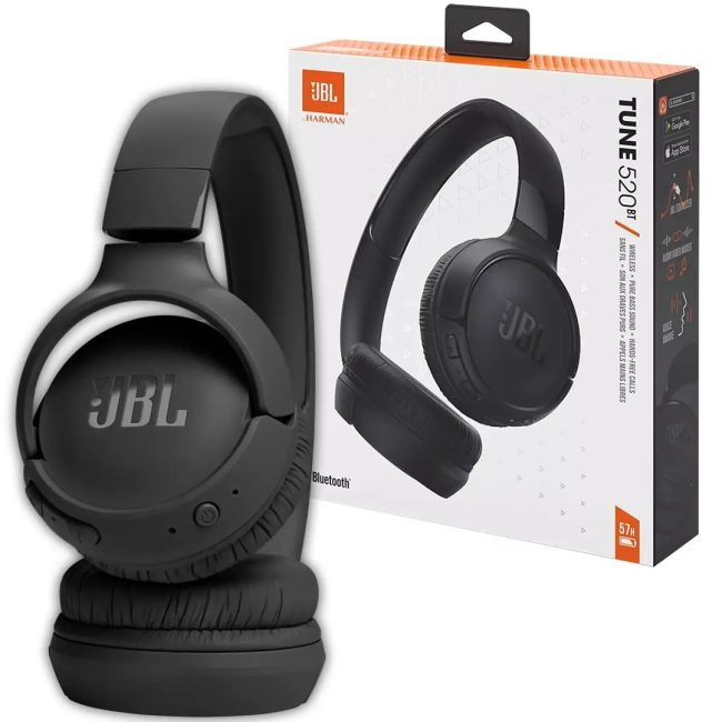 Audífono JBL T520 inalámbrico bluetooth negro Nuevo. 57 horas duración batería.