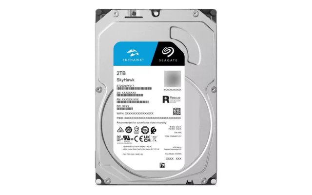 Disco Seagate 4TB SkyHawk Surveillance Diseñado para videovigilancia.