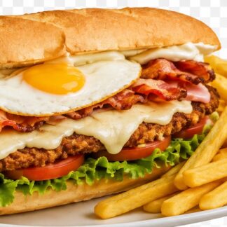 Milanesa al pan completa con fritas