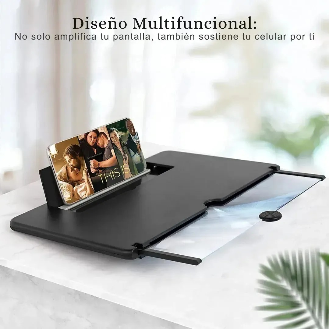 Focus Pro Pantalla Amplificadora 3D Carolinas Home Soporte Celular Plegable 9″ - Imagen 6