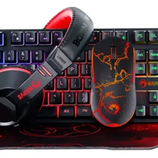 Kit Gamer Marvo CM409 RGB con Teclado, Mouse, Auriculares y Mouse Pad Negro