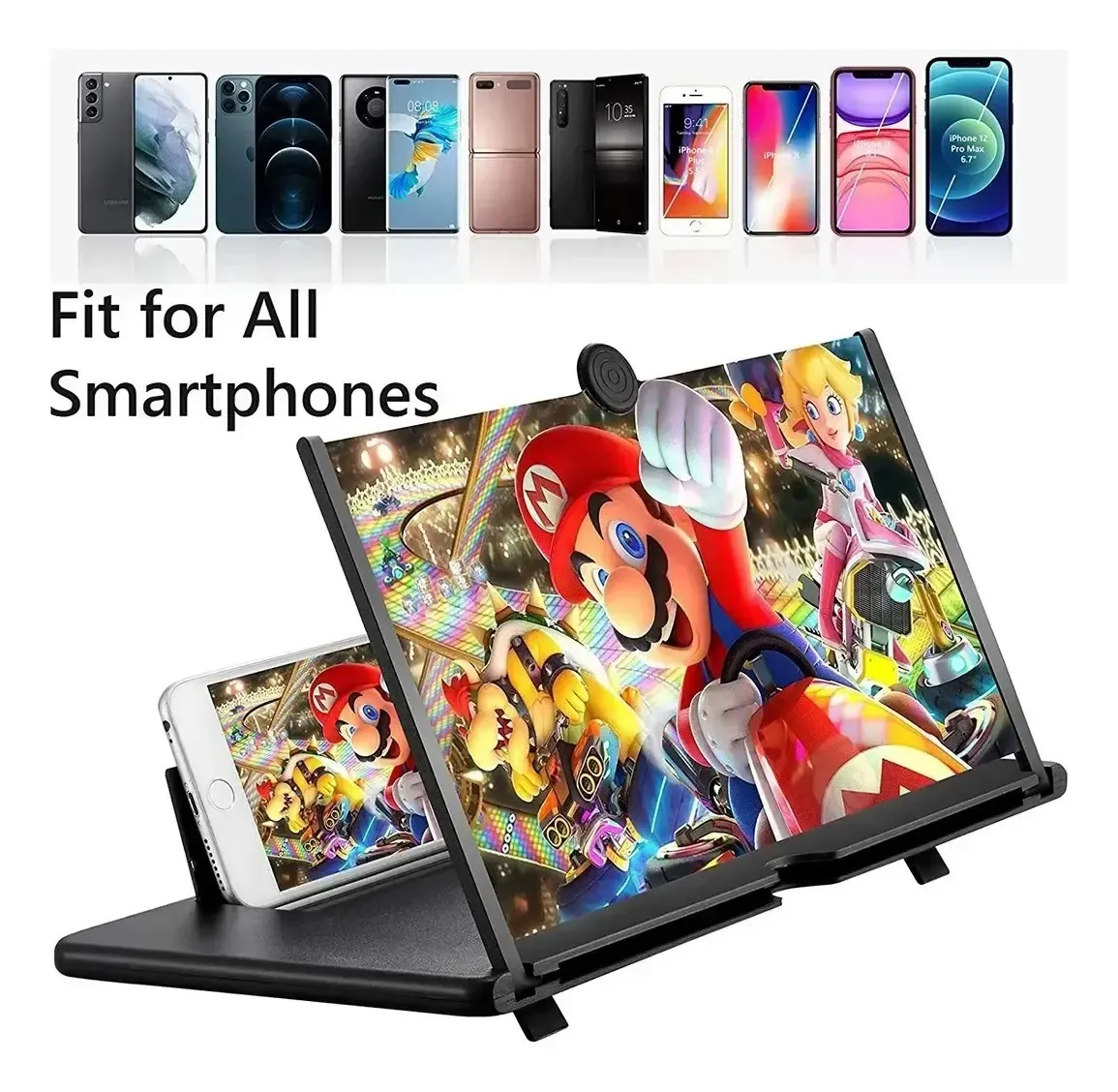 Focus Pro Pantalla Amplificadora 3D Carolinas Home Soporte Celular Plegable 9″ - Imagen 4