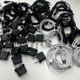 Lote de ficha americana, cables micro y cables lightning