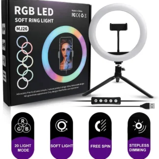 MJ-26 RGB LED Soft Ring Light With Stand-Selfie Light