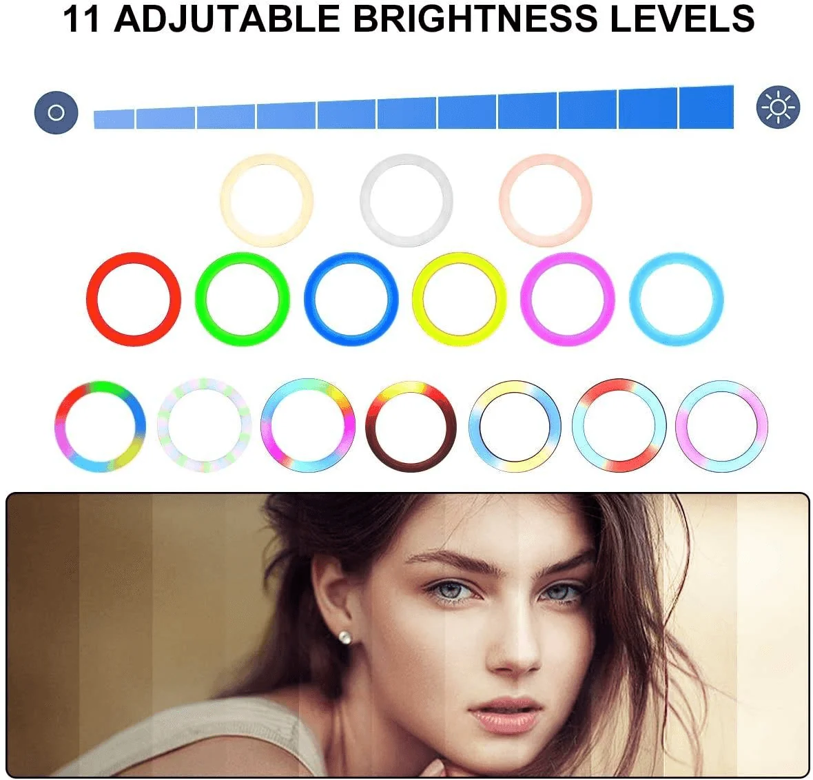 MJ-26 RGB LED Soft Ring Light With Stand-Selfie Light - Imagen 9