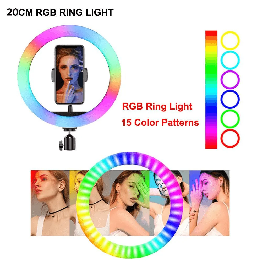 MJ-26 RGB LED Soft Ring Light With Stand-Selfie Light - Imagen 10
