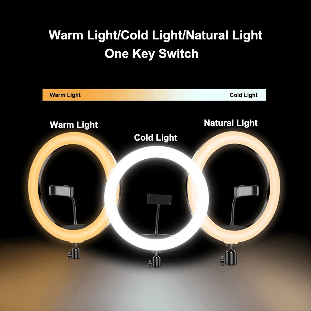 MJ-26 RGB LED Soft Ring Light With Stand-Selfie Light - Imagen 12