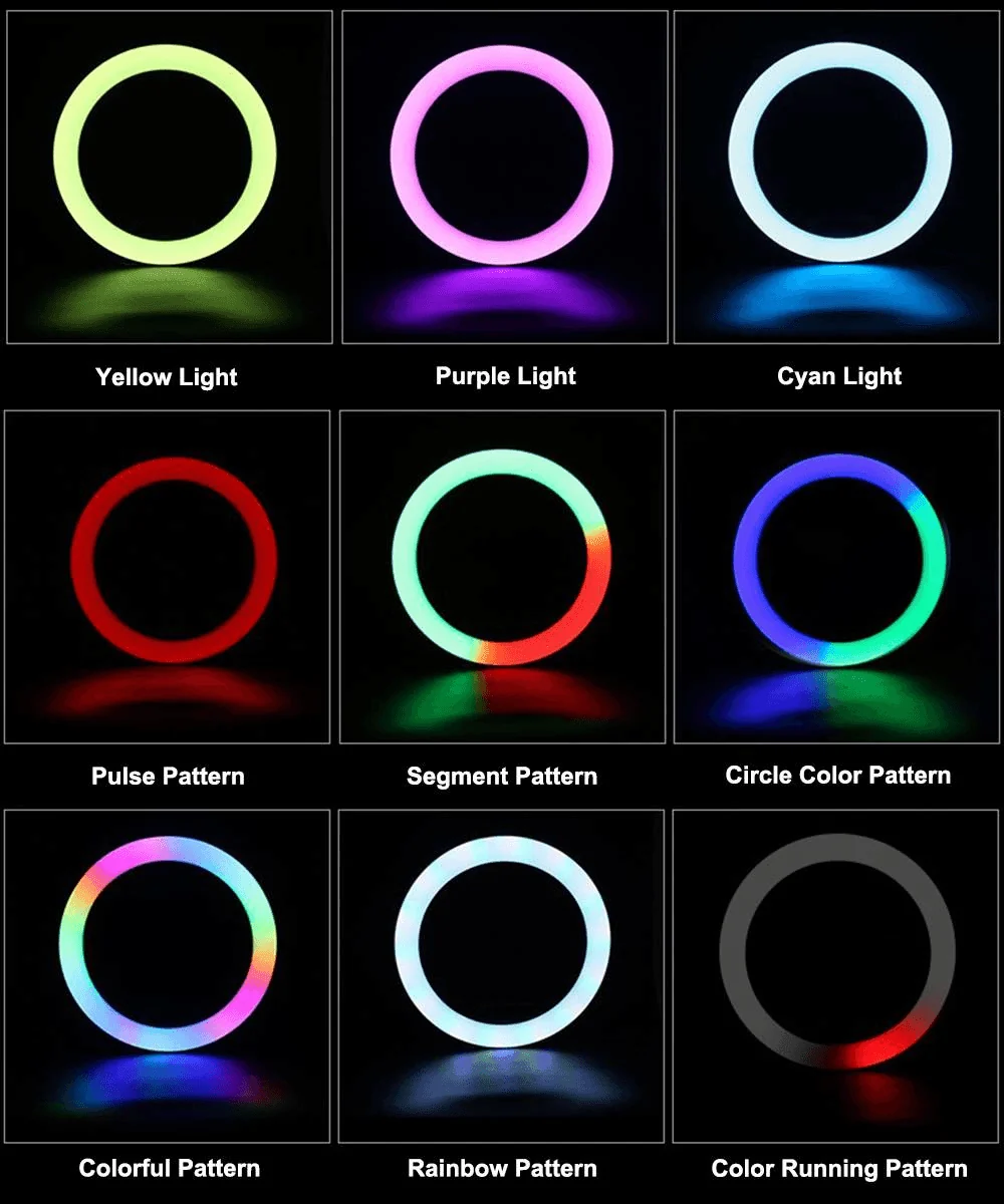 MJ-26 RGB LED Soft Ring Light With Stand-Selfie Light - Imagen 5