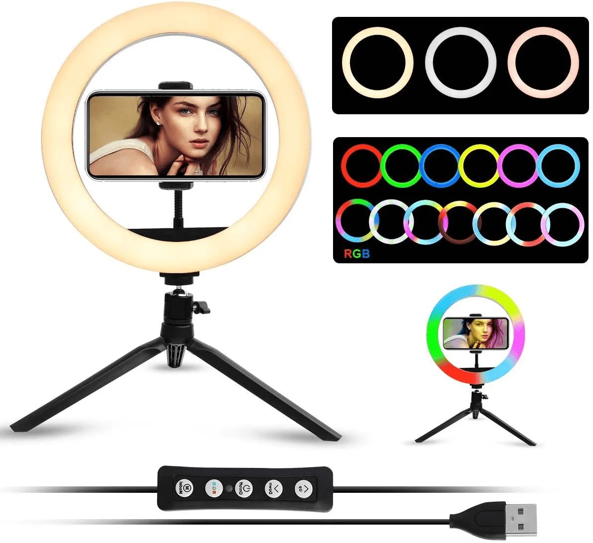 MJ-26 RGB LED Soft Ring Light With Stand-Selfie Light - Imagen 3