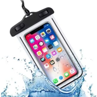 Funda impermeable universal para celular con cierre de seguridad hermético.